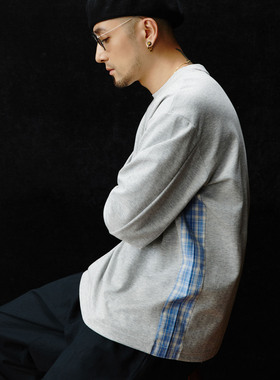 SUPERTOFU 侧缝拼接衬衫布 抗皱新疆棉 复古休闲质感长袖T恤 AW25