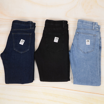 口碑好货修身男女同款水洗小脚裤