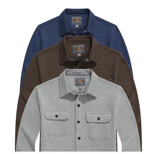 美国单复古尾货 衬衫 男装 夹棉保暖长袖 外套 绗缝提花针织衫 外贸