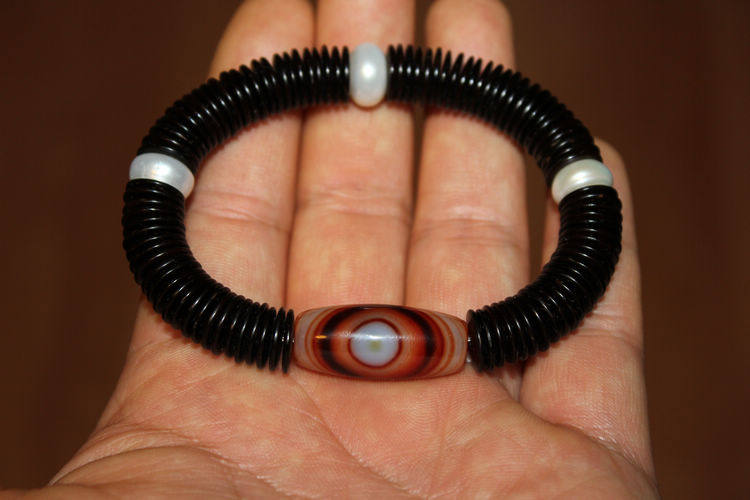 超薄药片椰壳手串佛眼缠丝玛瑙天眼珠一眼天珠珍珠隔片文玩菩提籽