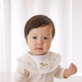 ins韩版 棉质口水巾A类防水围嘴围兜360度旋转吃饭兜新生儿口水兜