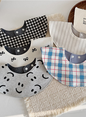 k**y韩国同款宝宝围嘴婴儿口水巾A类棉质双面口水兜宝宝围兜0-2岁