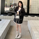 口袋女翻领宽松型蕾丝西装领西装百搭西服设计感宽松小香风春秋，女装西装，浙宝225