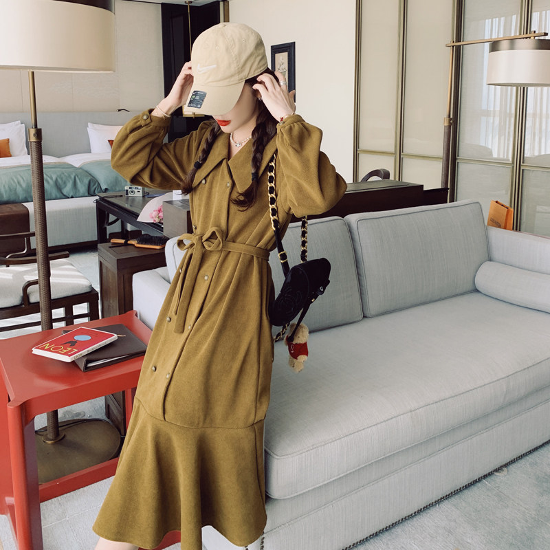 2023春季新款双排扣时尚连衣裙2023春上新225-23005-P125控178,女装连衣裙,浙宝225