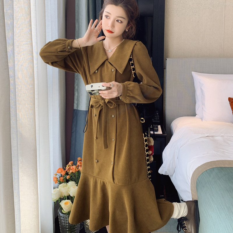 2023春季新款双排扣时尚连衣裙2023春上新225-23005-P125控178,女装连衣裙,浙宝225