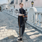 已出货2023春季新款灯芯绒拼接深灰色风衣225-7010-P145-控198，女装风衣，浙宝225