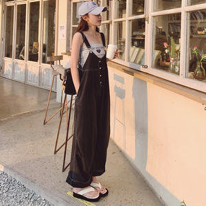 已出2023夏季新黑色牛仔背带裤女士宽松225-23076-P125（控178）图片