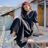 已出货2023夏季新款白色边条黑色连衣裙225-6632-P105（控158），女装连衣裙，浙宝225