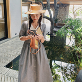 出货中2022夏季新款黑白格子连衣裙225-6633-P105（控158），女装连衣裙，浙宝225