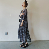 2022秋季新款秋季单穿搭配碎花七分袖长裙225-6603-P115（控168），女装连衣裙，浙宝225