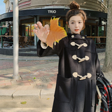 2022冬季新款经典牛角扣版型好看毛呢外套225-7050-P185（控268），女装毛呢外套，浙宝225