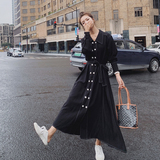 2022秋季新款已出货黑色双排扣连衣裙225-2012-P115（控168），女装连衣裙，浙宝225