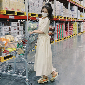 设计感小众白色连衣裙女夏季2022年新款法式超仙女收腰初恋长裙子图片