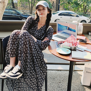 2022秋季新款秋季单穿搭配碎花七分袖长裙225-6603-P115（控168）,女装连衣裙,浙宝225