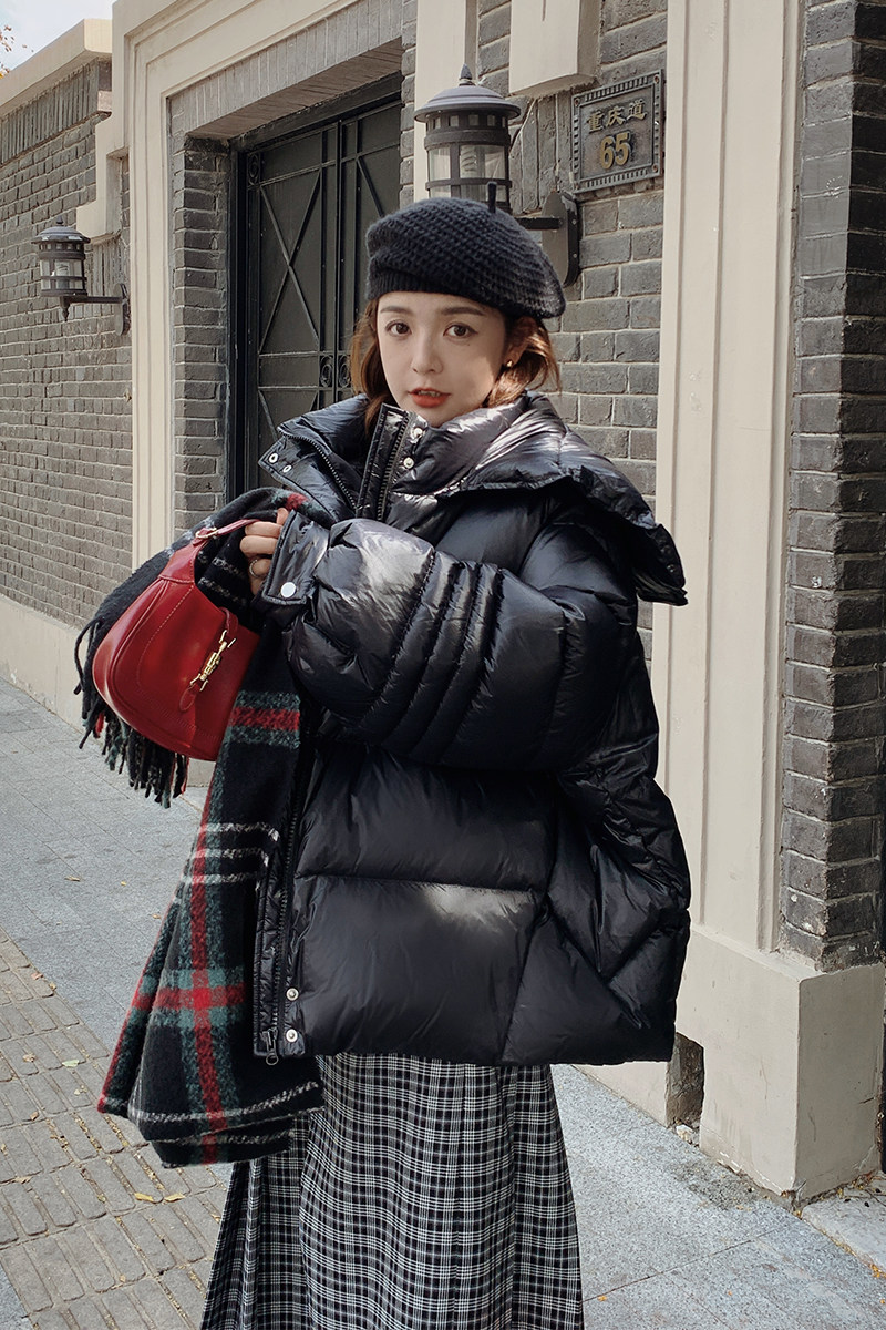 2022冬季新款帽子拉链设计90绒羽绒服225-7053-P335（控468）,女装羽绒服,浙宝225
