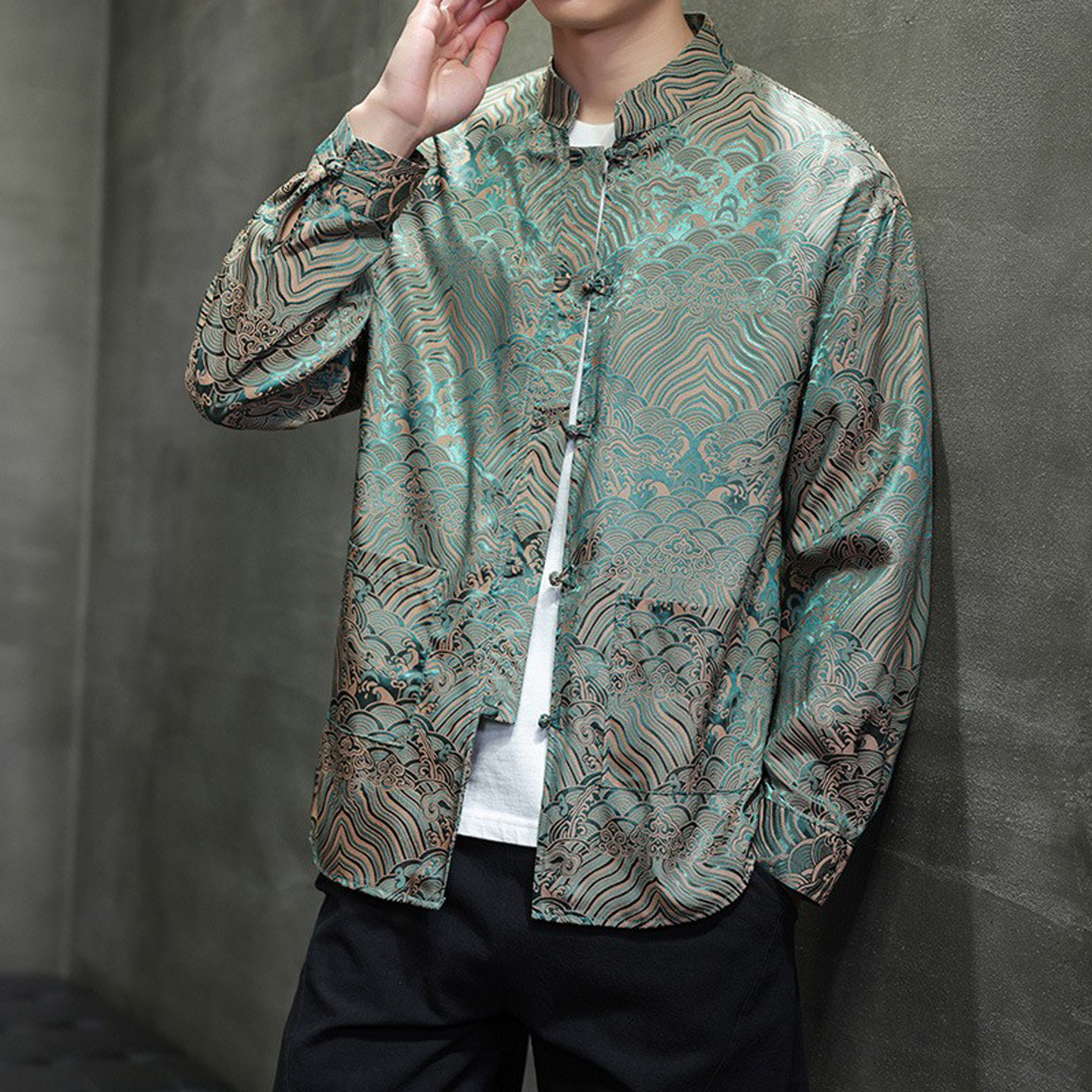 男款唐装潮款中国风汉服2026春装图片