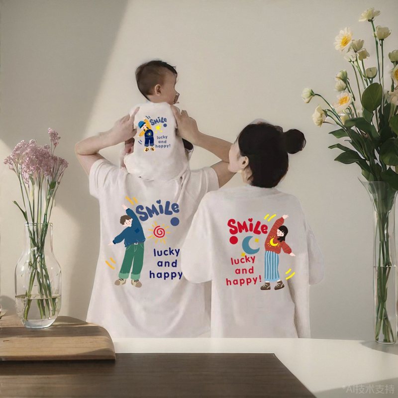 特别的不一样亲子装纯棉T恤夏季新款一家三四口母女父子家庭短袖