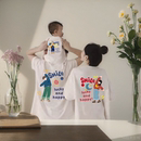 一家三四口母女父子家庭短袖 特别 新款 纯棉T恤夏季 不一样亲子装