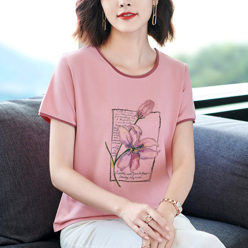 清歌时尚休闲短袖T恤衫女士夏装