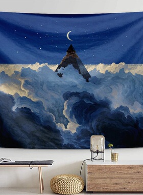 ins风创意梦幻紫色系挂布卧室宿舍床头背景布墙布墙纸壁画布挂毯