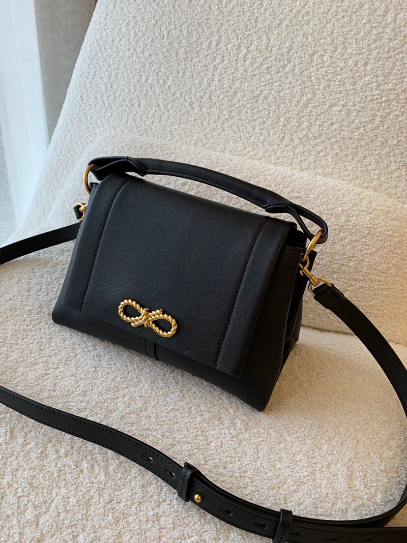 特惠 英国小众anya原厂订单 安雅金属蝴蝶结 全皮款 手提斜挎女包