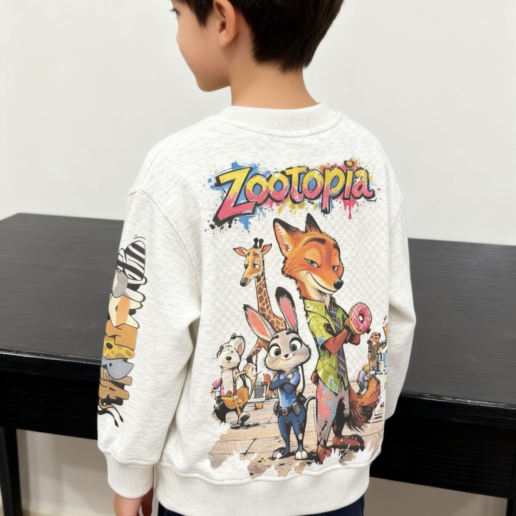 疯狂动物城男童一体绒加厚卫衣