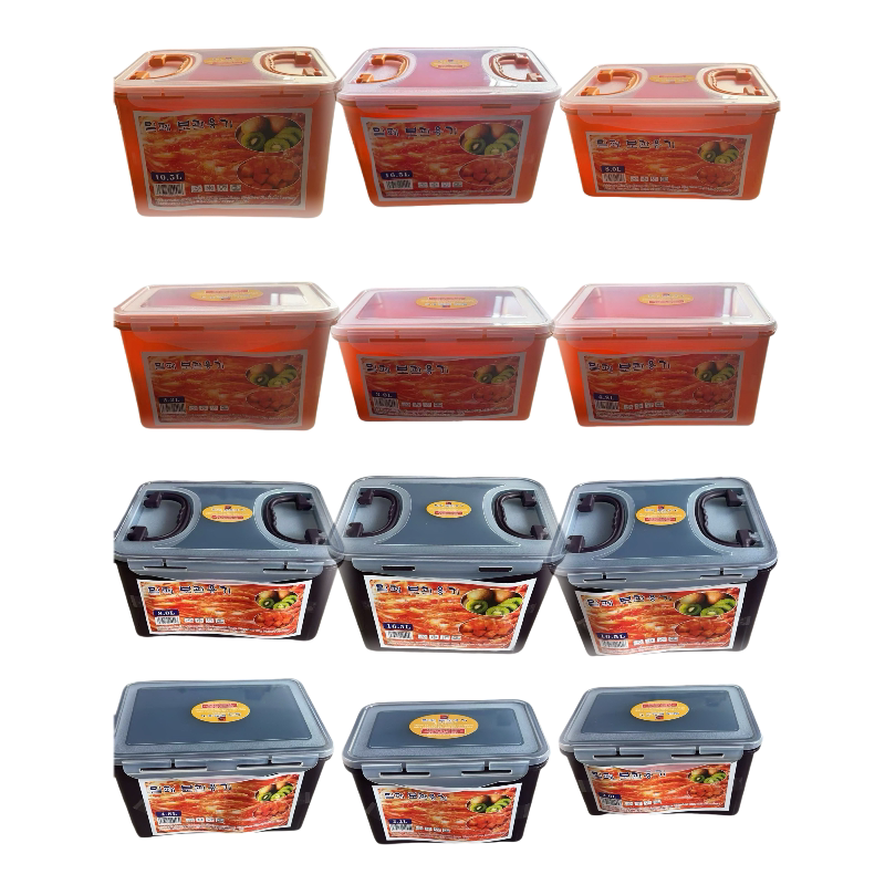 韩国大容量加厚咖啡色橙色泡菜保鲜盒腌辣白菜盒蔬果密封盒收纳盒