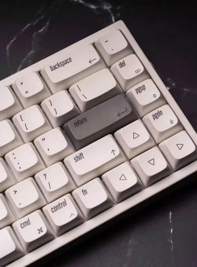 极简MAC苹果风键帽纯白原厂PBT增补68/75/87/98/104机械键盘键帽
