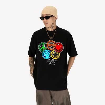 Keeping品牌|短袖四大嘻哈精神Peace/love/Unity/Fun奥运五环短袖