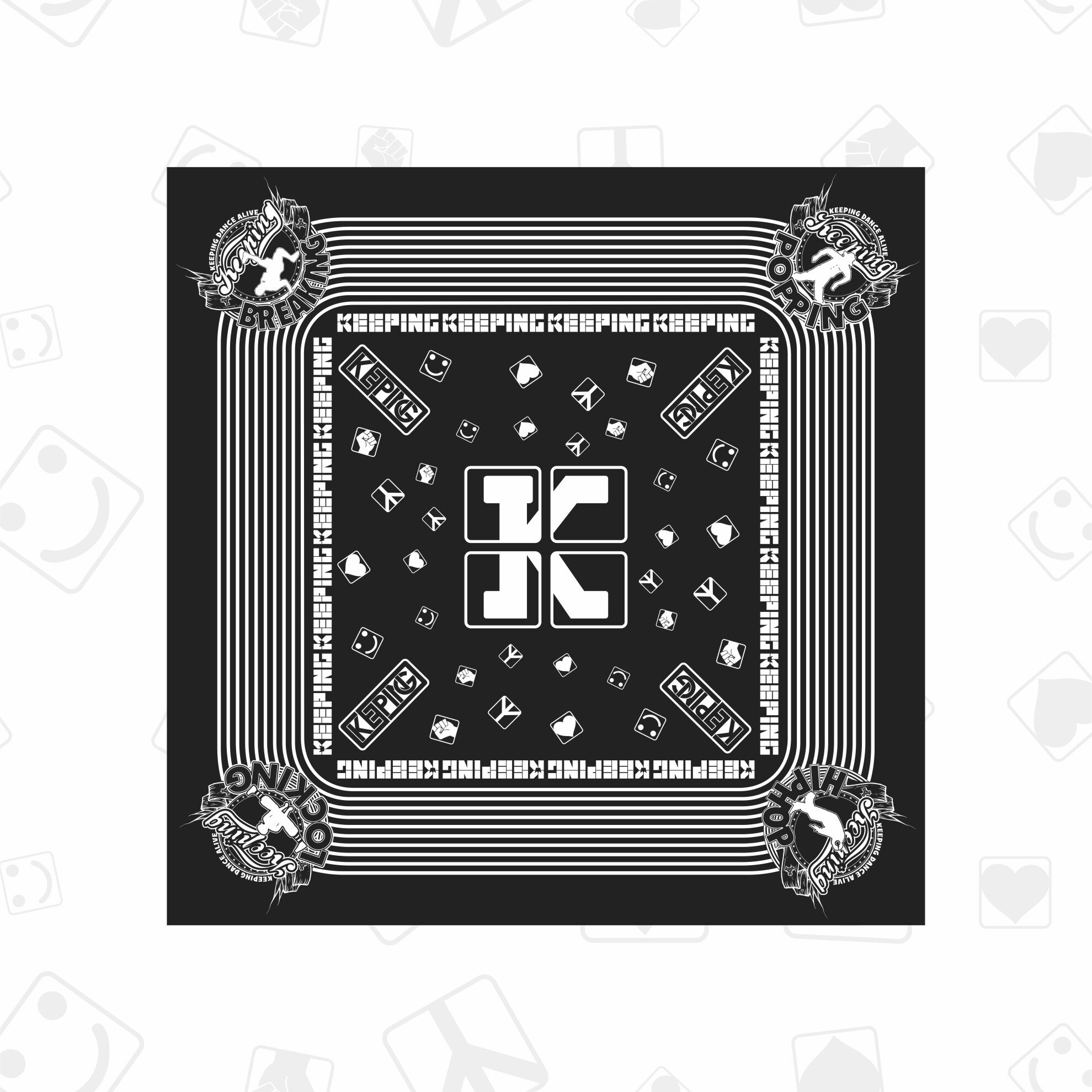 keepinggear|西海岸腰果花方巾/丝巾/头巾  街头配饰穿搭