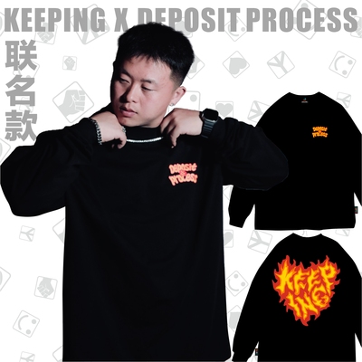 DepositProcessxKeepingGear联名Funky男女同款宽松黑白短袖长袖