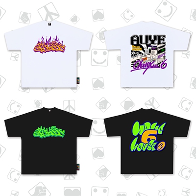 ChillXXX嘻哈Hiphop联名系列黑白短袖男女同款宽松街舞T恤rap滑板