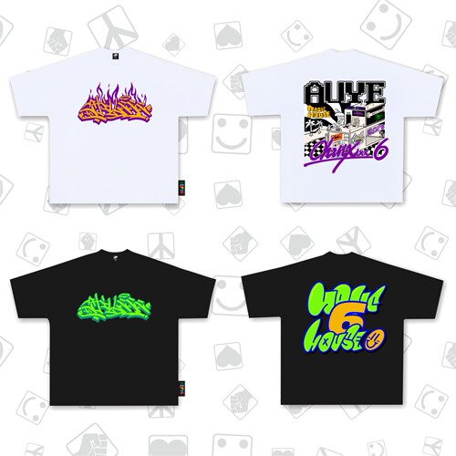 ChillXXX嘻哈Hiphop联名系列黑白短袖男女同款宽松街舞T恤rap滑板