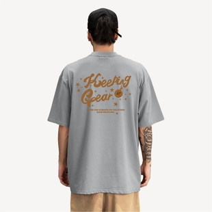 KeepingGear新款star Bomb潮牌嘻哈短袖黑白街舞小领口不变形舒适