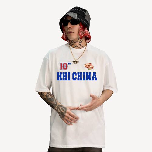 HHI CHINA 10周年XKeeping街舞联名潮牌嘻哈短袖黑白街舞小领口