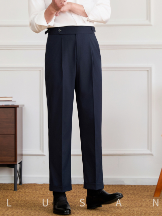 Mr. Lu San's Machine-Washable, No-Iron Business Dress Pants for Men, Straight-Leg, High-Waisted, Formal Suit Pants, Commuter Casual Pants, Trendy