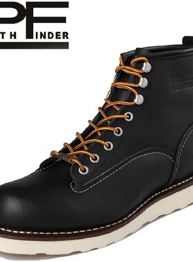 春夏PF男靴短靴真皮马丁靴韩版潮流鞋工装靴男圆头高帮鞋短筒9655