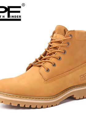 PF高帮男鞋真皮工装靴男英伦马丁靴大黄靴10061短靴男户外踢不烂