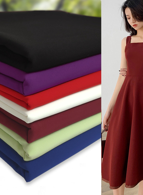 新品春夏斜纹时装纯色布料微弹面料可做套装连衣裙裤子垂感好不皱