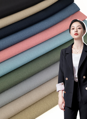 新品秋冬微弹西装布料混纺面料印染抗皱纯色服装diy套装裙子裤子