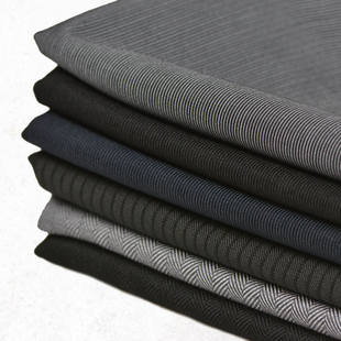 新品春秋无弹条纹西装面料免烫抗皱可做男女款西裤马甲厚实笔挺