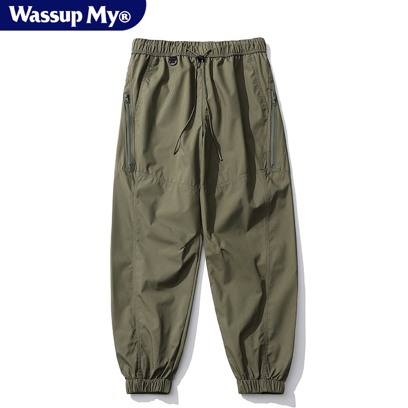 Wassup My山系工装休闲冲锋裤男户外登山防水宽松运动束脚长裤潮