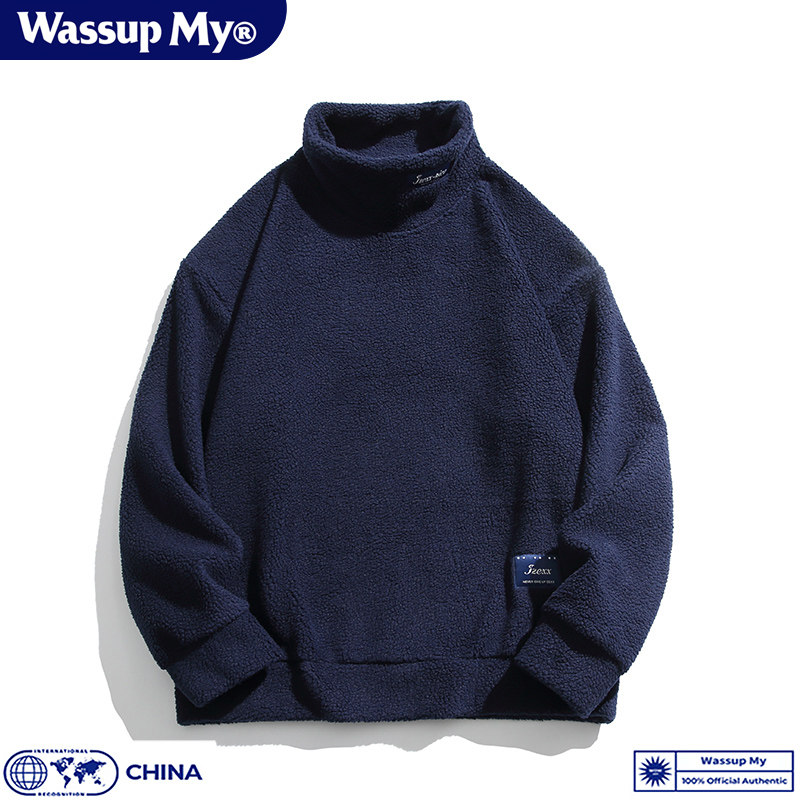 潮牌保暖摇粒绒立领卫衣打底衫