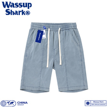 Shark美式 冰丝牛仔短裤 男夏莱赛尔天丝休闲运动五分裤 薄款 Wassup