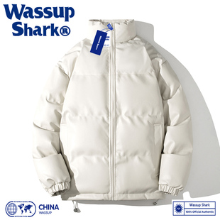 羽绒棉衣面包服防风外套 加厚保暖立领男女款 Wassup Shark潮牌冬季