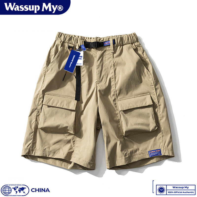 Wassup My美式工装短裤男女夏季潮牌宽松休闲运动机能五分裤薄