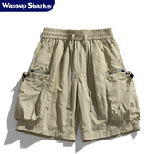 运动休闲五分裤 Wassup 潮 男夏季 冰丝速干薄款 shark机能风工装 短裤