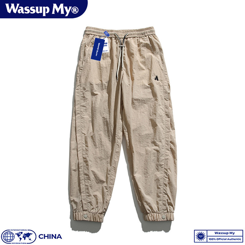 Wassup My山系冰丝速干裤男薄款夏季宽松裤子休闲长裤运动裤潮牌