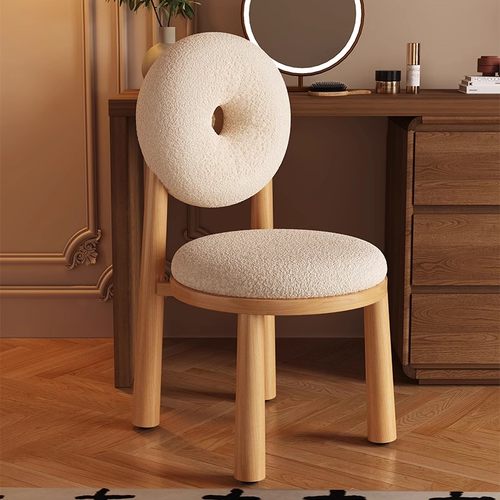 梳妆凳甜甜圈羊羔绒奶油风