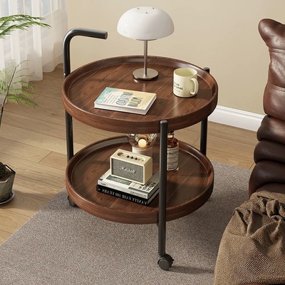 沙发边几可移动茶几阳台小圆桌客厅小桌子家用小户型小推车置物架
